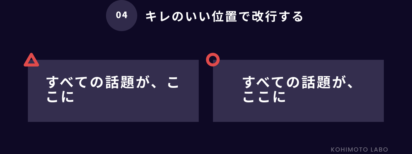 現役デザイナー直伝！パワポ資料作りの際にキレイにまとめる簡単なポイント色について　読みやすい位置で改行する