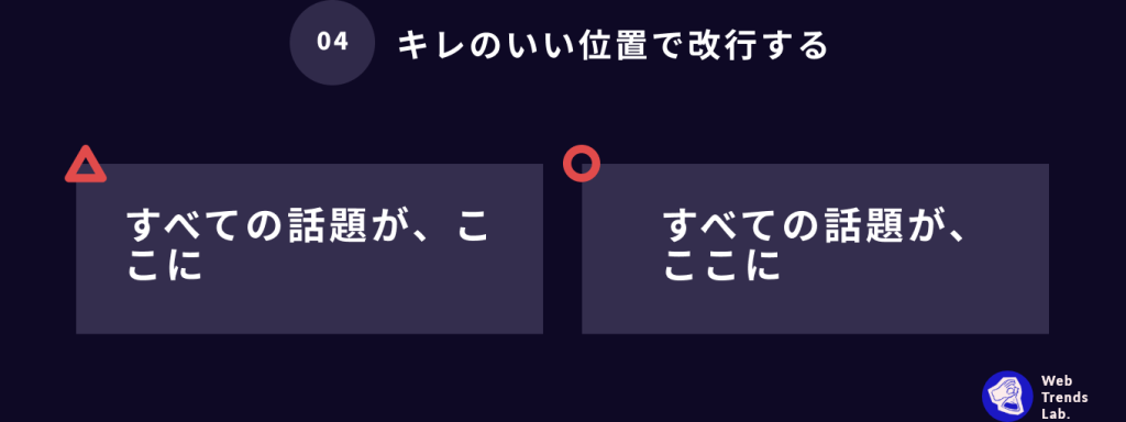 現役デザイナー直伝！パワポ資料作りの際にキレイにまとめる簡単なポイント色について　読みやすい位置で改行する