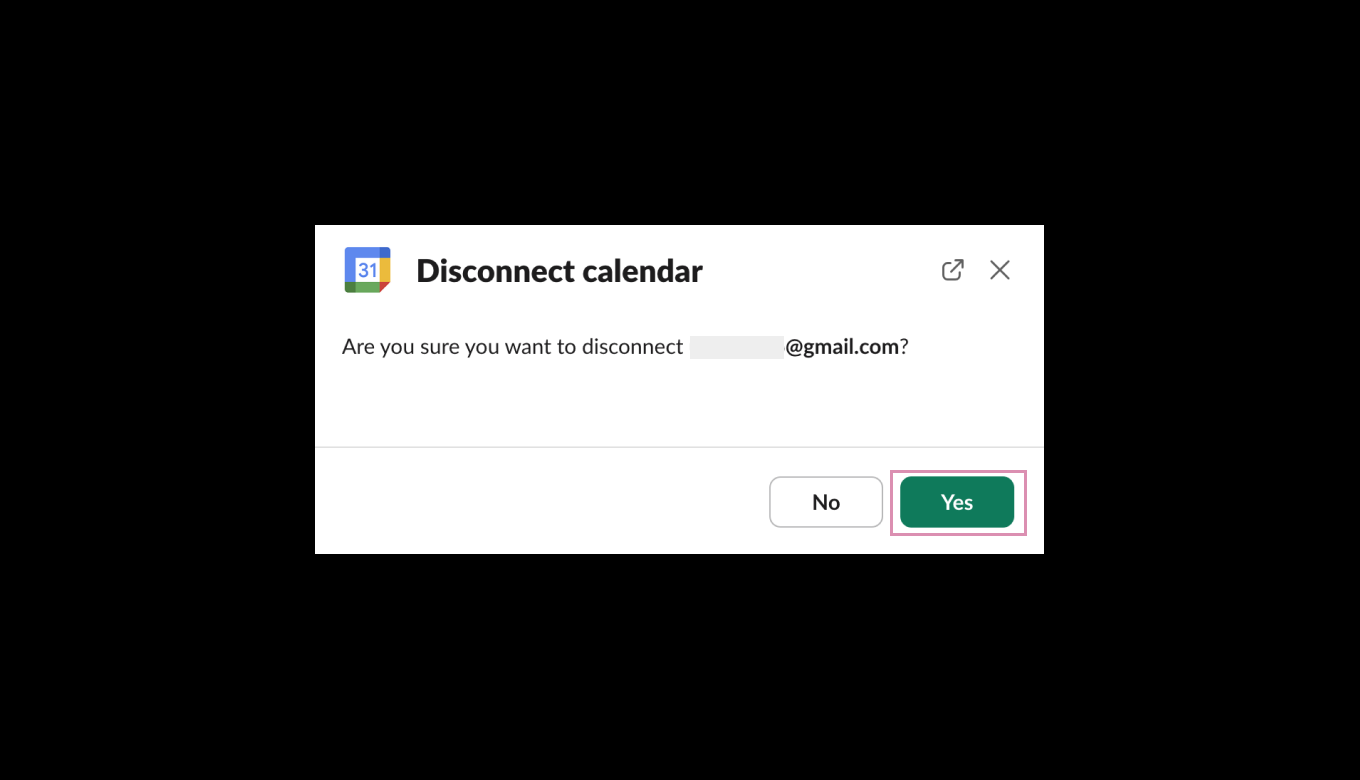 Disconnect Calendarを選択